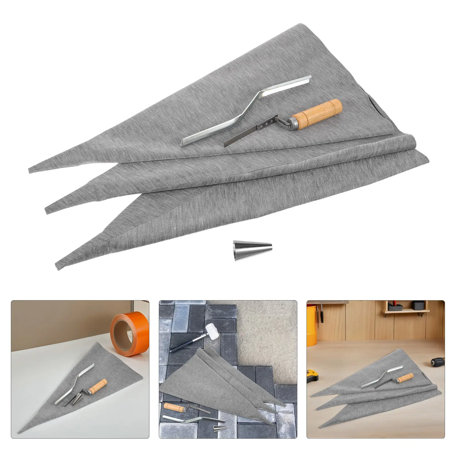 

1Set Heavy-Duty Tile Grout Masonry Mortar Bag Reinforced Sealant Tear-Resistant Metal Tip Precision Grouting Tool Construction
