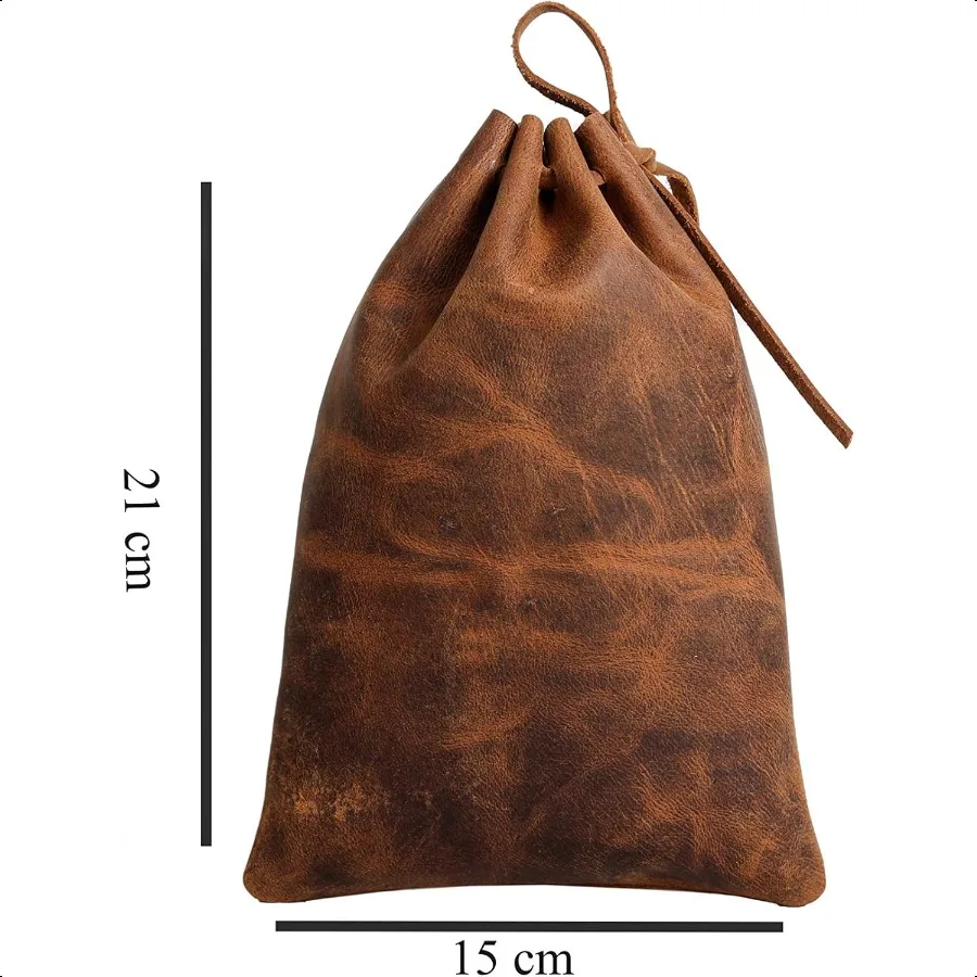 Bolsa de couro com cordão multiuso bolsa de cintura de moeda medieval