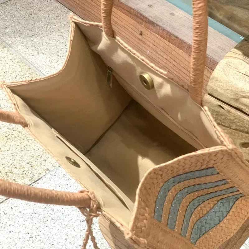 Sac fourre-tout rond en paille pour femmes, sacs tissés rétro, style bohème décontracté, initié à la mode, sac de plage d'été