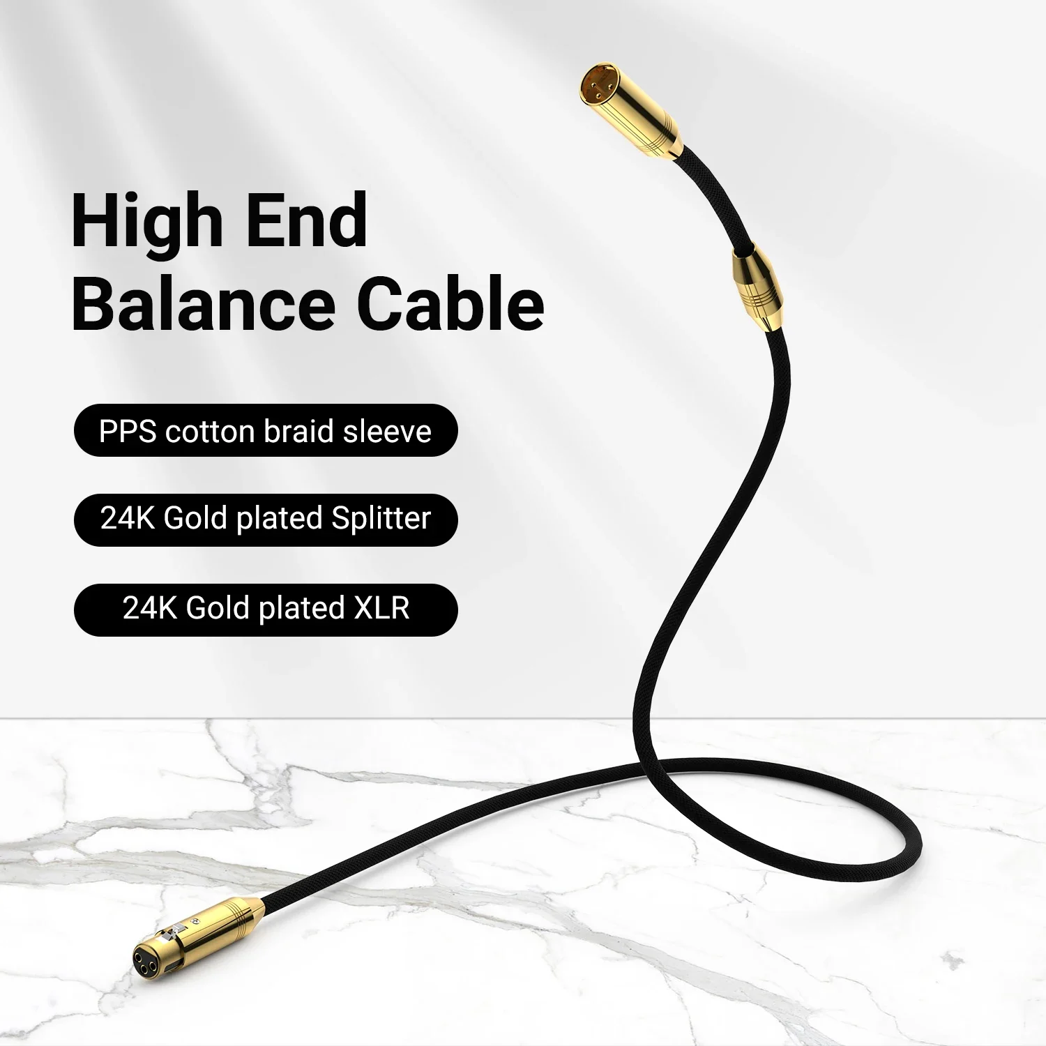 Audiocrast PC802 High Purity OFC XLR Analog Interconnect High End 3Pin XLR Extension Cable Audio Cable Balanced Analog Audio Mal