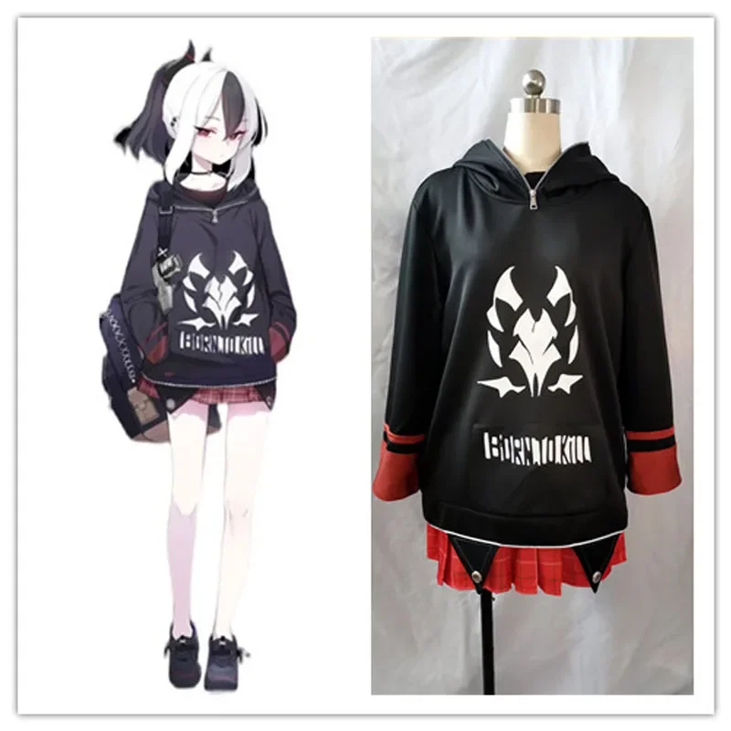 Anime Blue onikata kayoko Hoodie Cosplay Costume Clothing Full Outfit