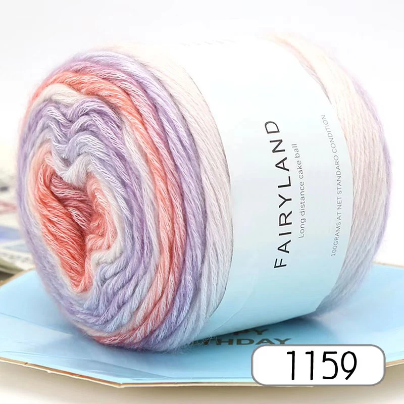 1Pc 100G Gradiënt Regenbooggaren, Geschikt Voor Diy Haak En Gebreide Warme Truien, Sjaals, Hoeden, Sjaals, Sjaals, Enz