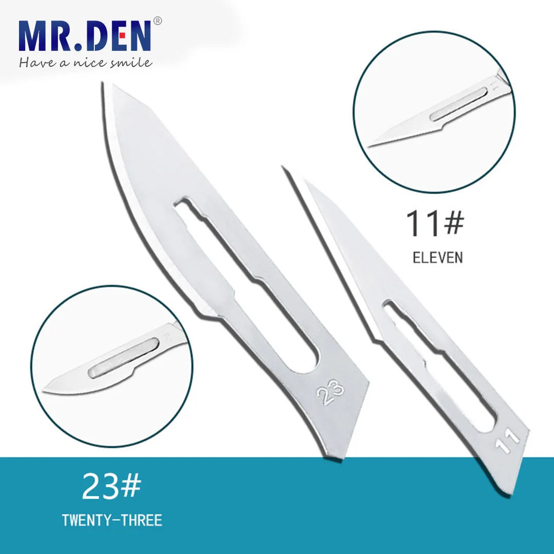 100pcs Disposable Sterilized Surgical Blades Scalpel Knife for Dental/Double eyelids Surgical blade Carbon Steel Materials