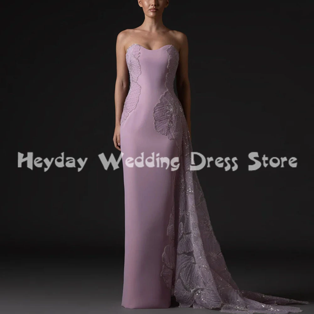 

Heyday женские прямые вечерние платья без бретелек с 3D тюлевой аппликацией длиной до пола и без рукавов вечерние элегантные платья 2025