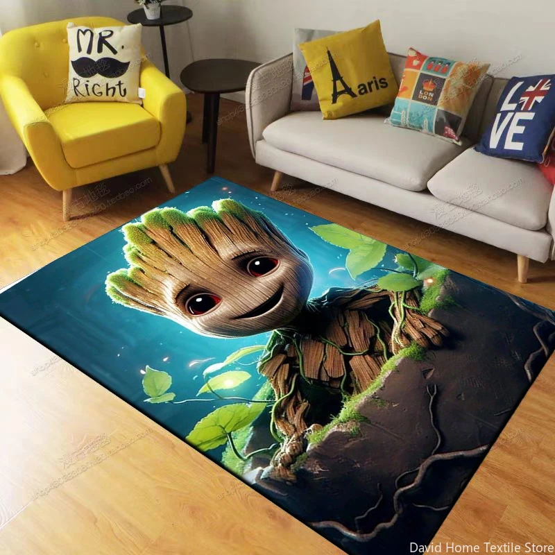 

Marvel-Groot Avengers Little Tree Man Rugs Large Carpets for Home Living Rooms Children Bedroom Sofa Doormat Floor Decor Mat