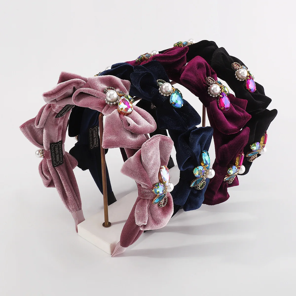 F4897 Trend cold flannel headband, sweet fashion creative butterfly imitation diamond headband going out hair accessories