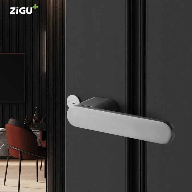 Imagem -03 - Modern Minimalista Mute Door Lock Quarto Casa Universal e Banheiro Maçaneta de Madeira Plus Handle