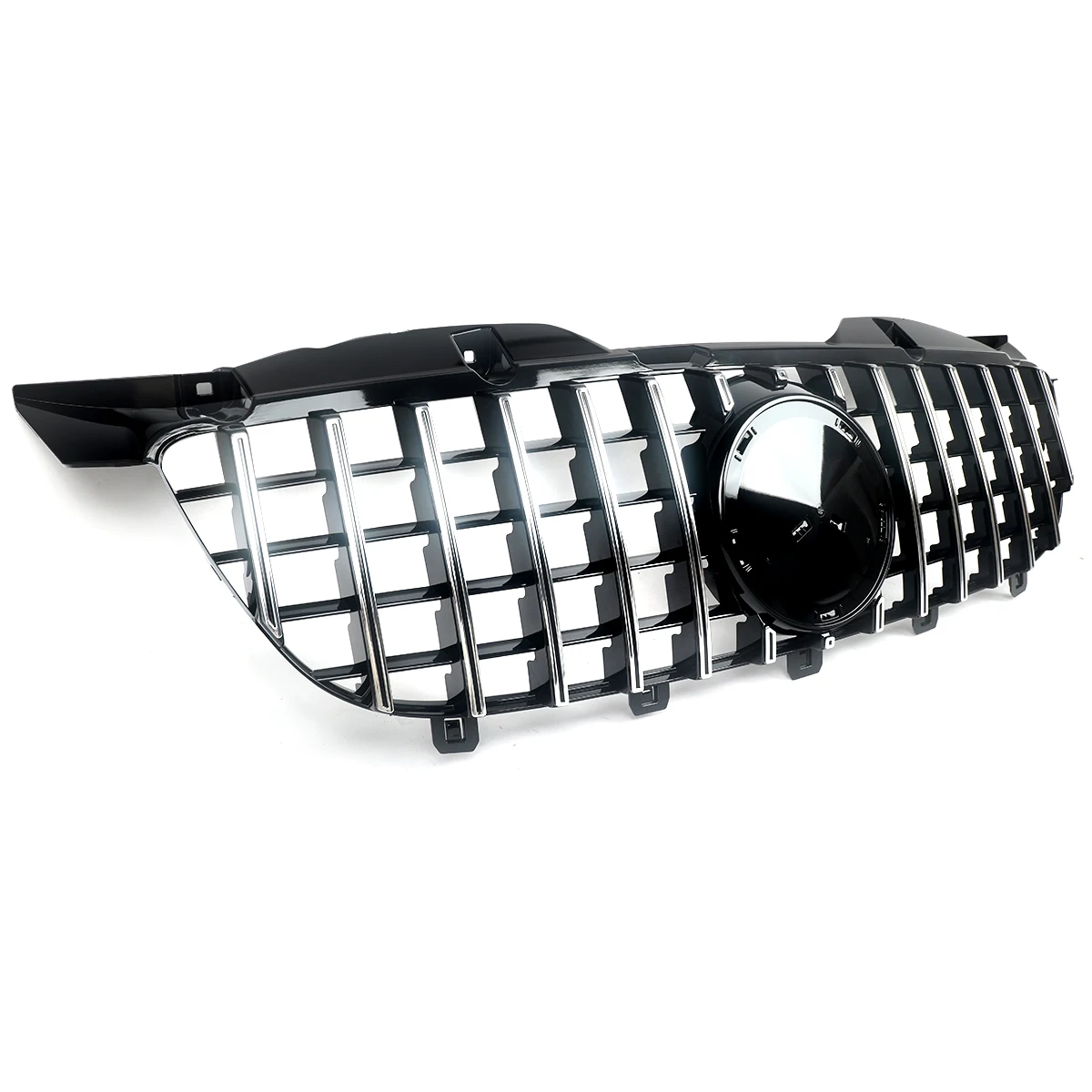 Für Mercedes Benz W906 Sprinter 2009-2013 Vorderer Oberer Stoßfänger Kühlergrill Rennsport-Grill Karosserie-Kit Tuning Chrom+Schwarz