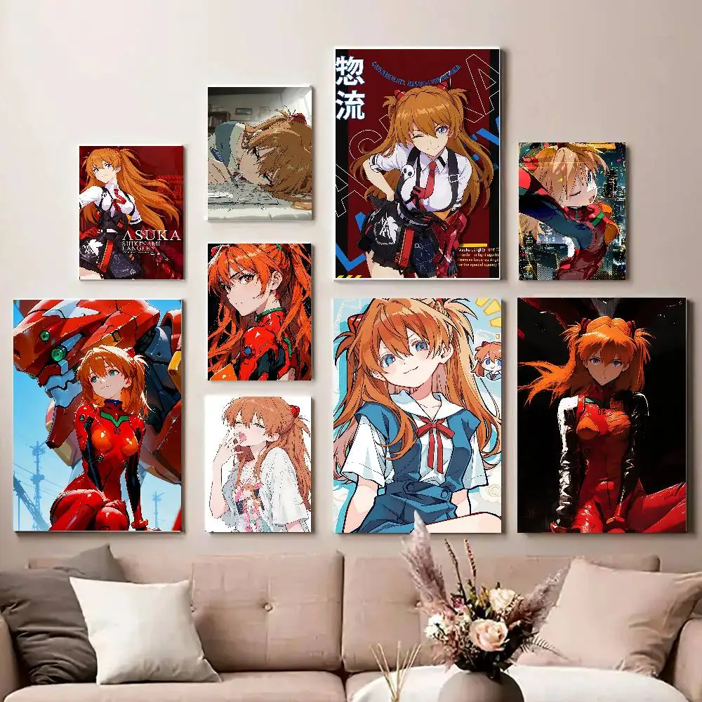 A-Asuka L-Langley Soryu Poster Hochwertiger Druck Wasserfestes Wandbild Film Poster für Wohn- und Schlafzimmer Retro Raumdekoration Geschenk