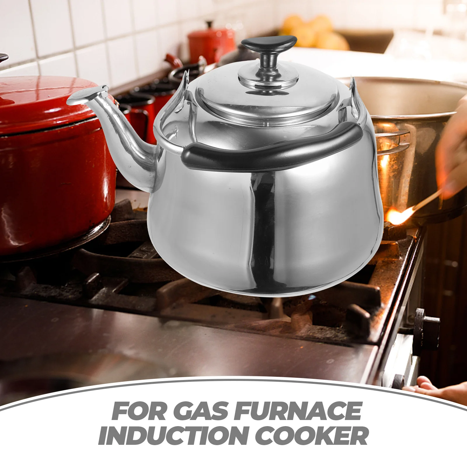 

3L Large Capacity Whistling Kettle Stainless Steel Home Kitchen Heat Resistant Teapot for Gas Stove Induction Cooker