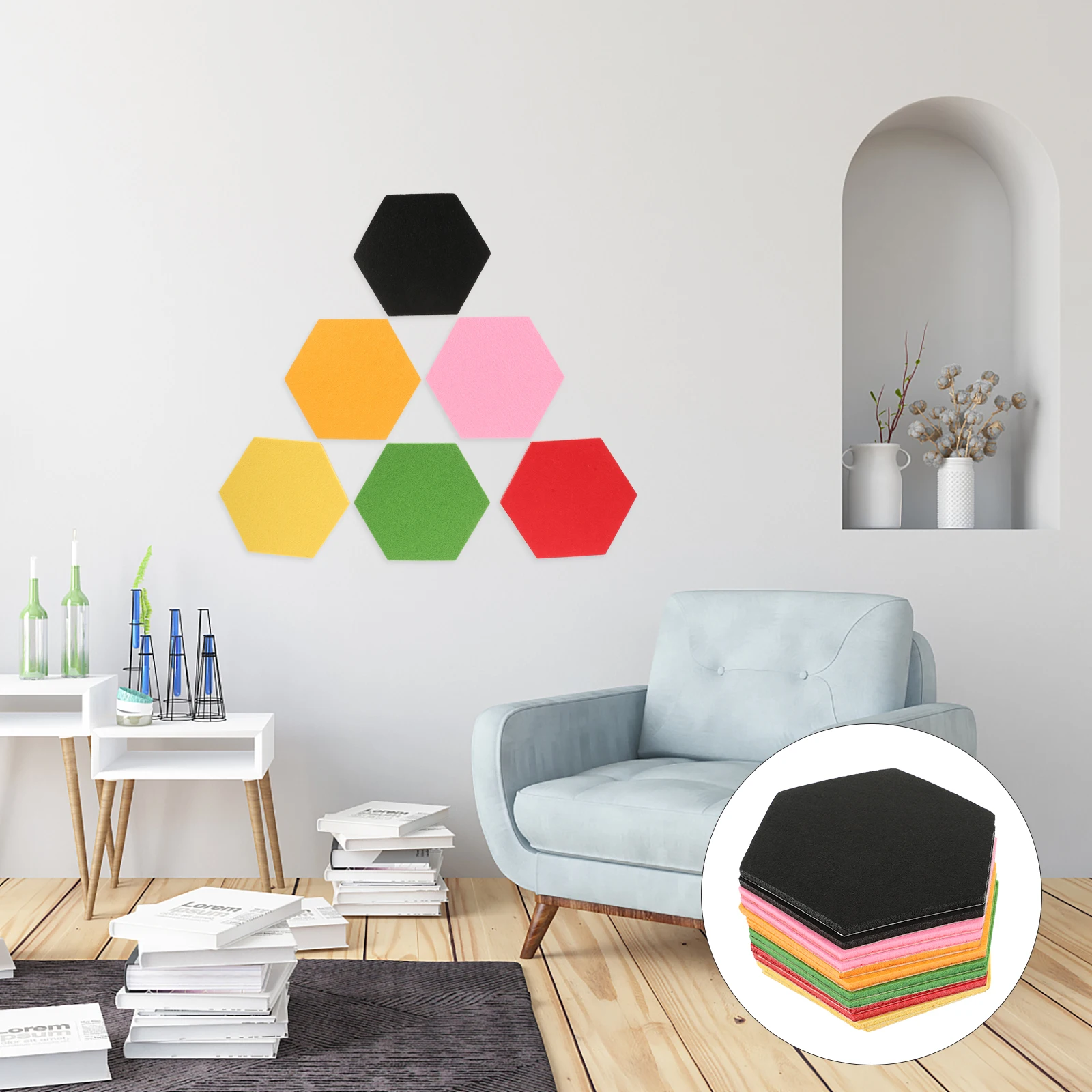 

Felt Wall Sticker Hexagon Shape Decorative Self Adhesive Wool Felt Material Soft DIY Home Classroom Photos Frame