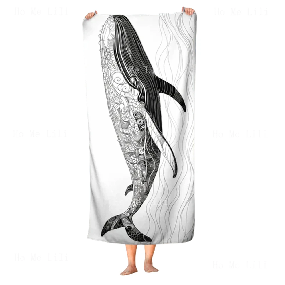 Artistic Design Whale Beach Towel Vacation Souvenir Gift