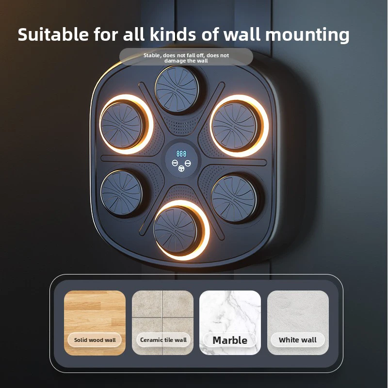 2026 Wireless Target Training Electronic Strength Testing Fitness Smart Professional Wall Mounted One Punch Music Boxing Machine