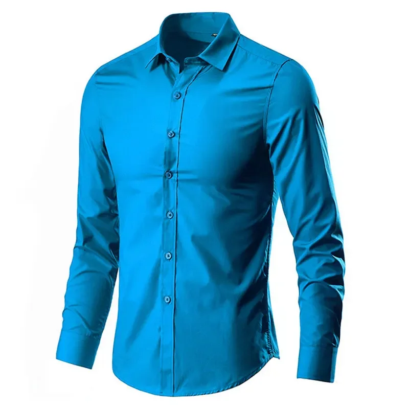 

Social men's shirt Long sleeve non-ironing Business is decorated professional office casual easy to care solid color shirt