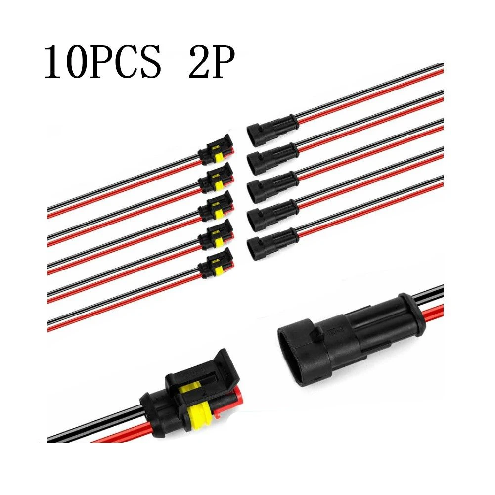 

5Pairs 12V 2Pin Electrical Cable Wire Connector Waterproof Quick Disconnect Wire Connectors For Electrical Car Trucks