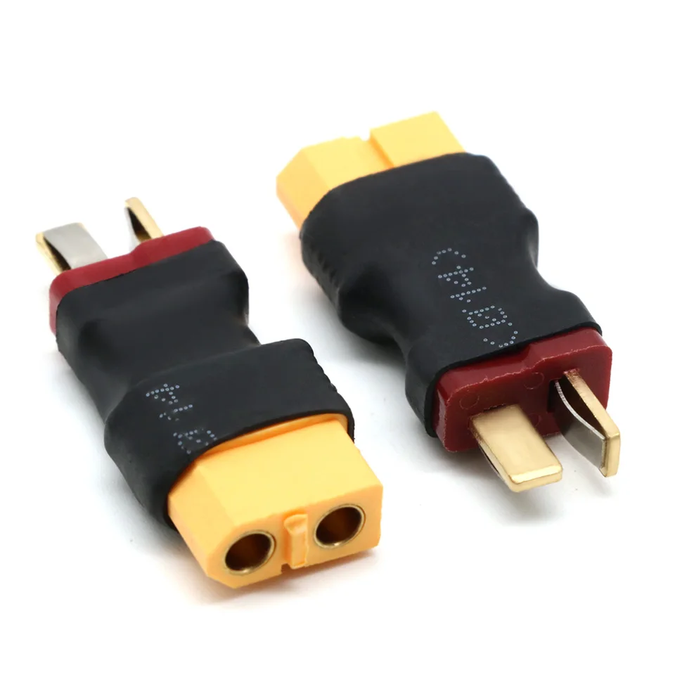 2 Paires Adaptateurs XT60 Vers T Mâle/femelle – Deans T Vers XT60, Plaqué Or, Pour Chargeur Lipo RC, Plug & Play