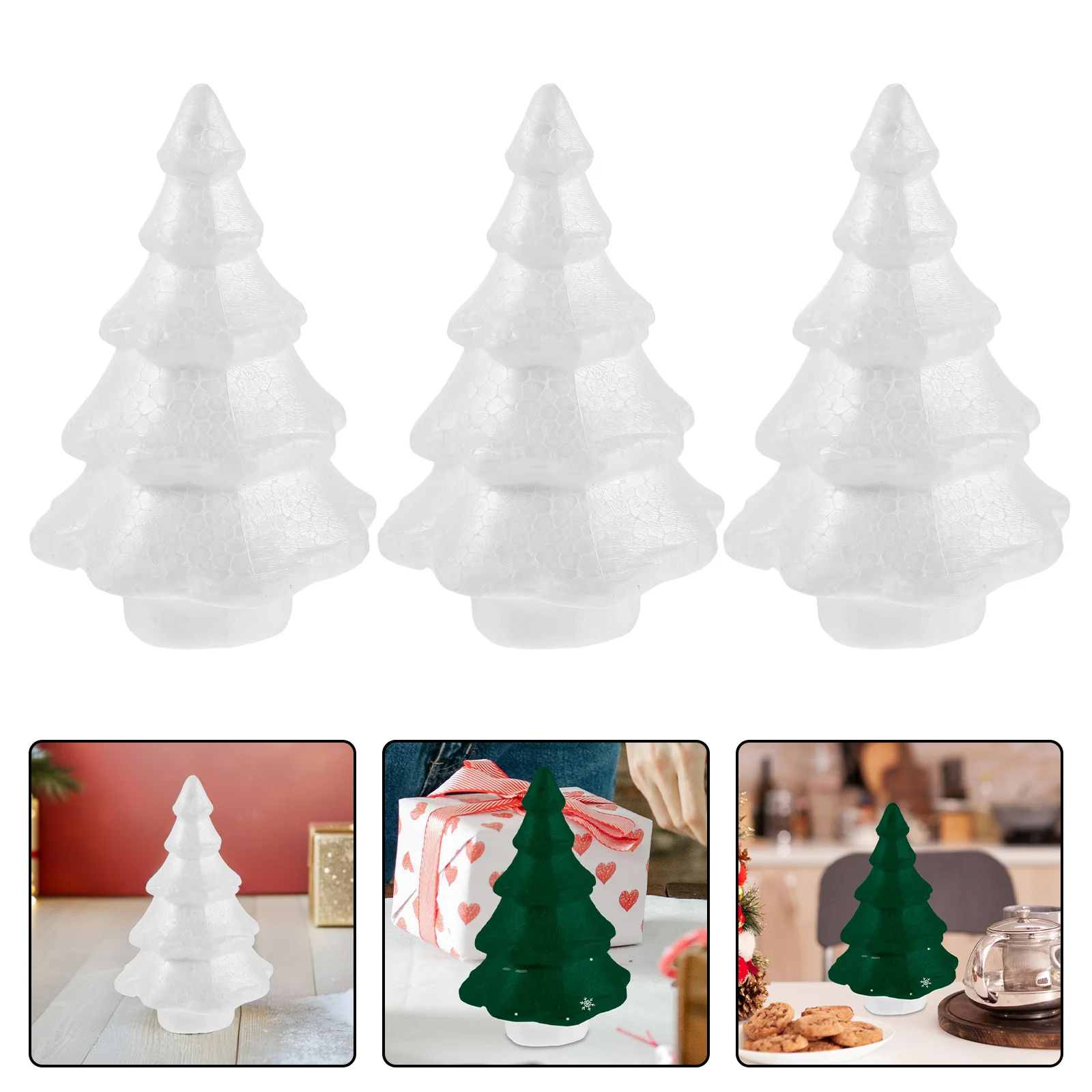 

10Pcs 150Mm Foam Christmas Tree White Polystyrene Cone Solid Craft Base DIY Centerpiece Home Office Holiday Decor Supply