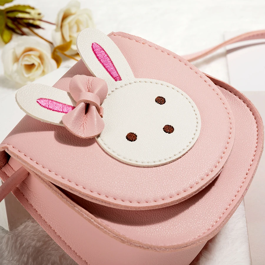 Little girl cute rabbit crossbody bag wallet, small bow single shoulder bag, handbag suitable for children and toddlers