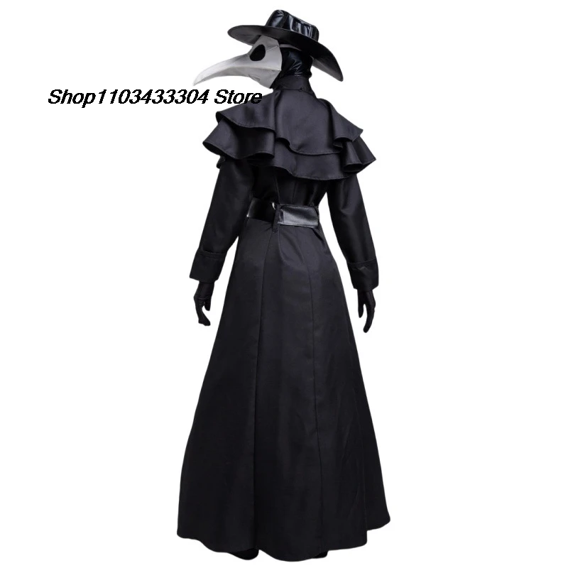 Halloween mittelalter liche Kapuze Robe Pest Arzt Kostüm Maske Hut für Männer Mönch Cosplay Steampunk Priester Horror Zauberer Umhang Umhang 5xl