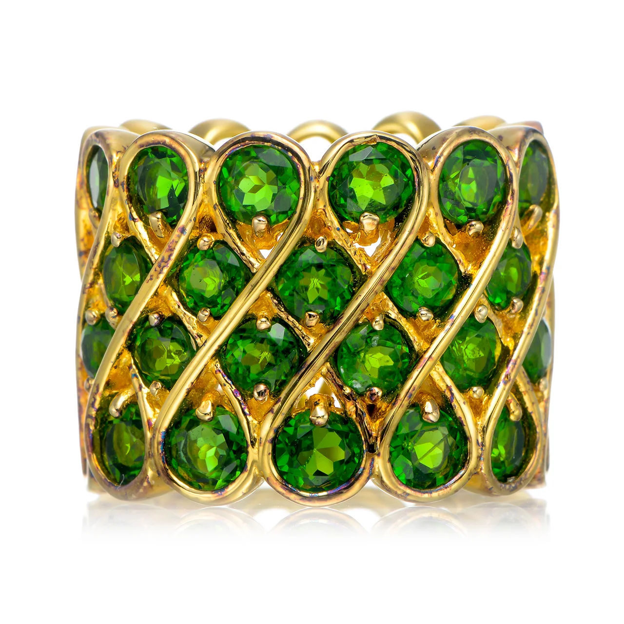 

Chrome diopside 18k Yellow Gold Over Sterling Silver Ring