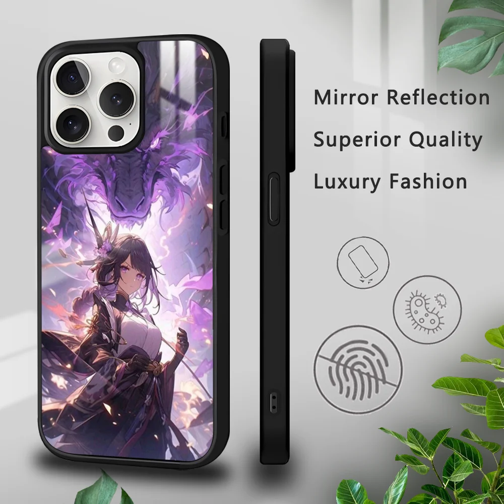 

Genshin Impact Raiden Shogun Phone Case For iPhone 16 15 14 13 12 11 Pro Xs Max Mini Plus Celulares Hard Funda