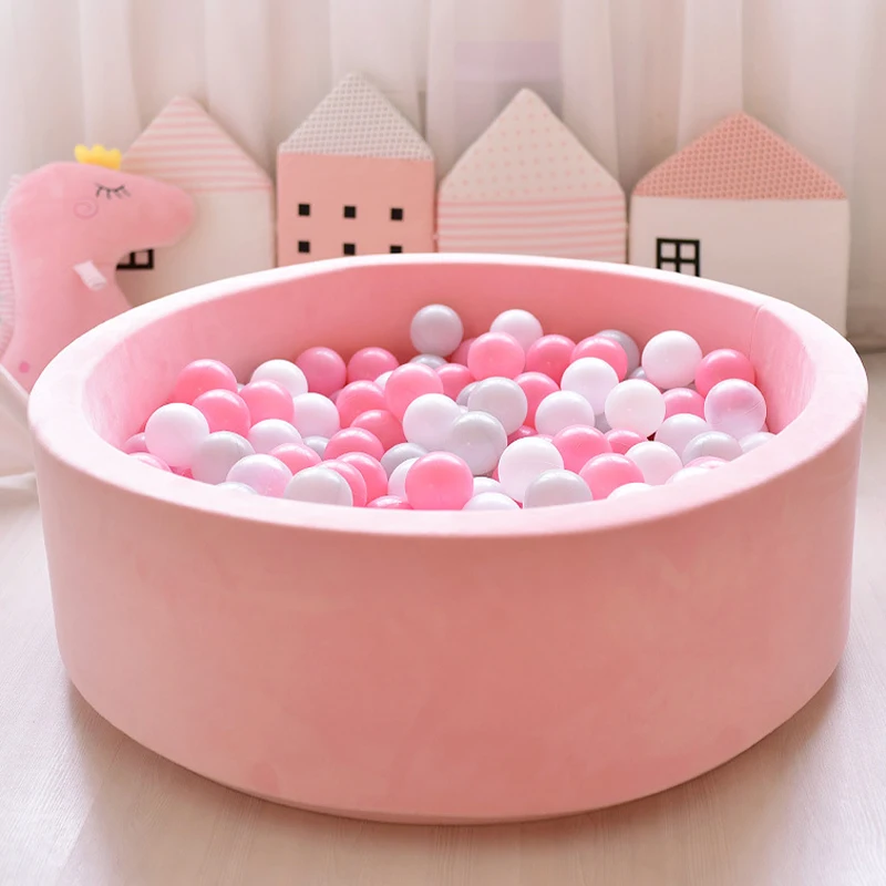 Baby\'s Round Ocean Ball Pool Pit, Playground Indoor, Brinquedos macios, Barreira de Segurança para Crianças, Decoração do quarto, Presente de