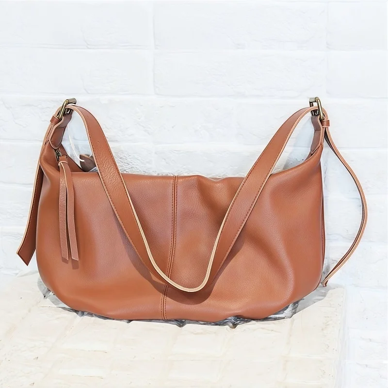 

Practical Crossbody Hobo Bag for Women 2025 New Genuine Leather Shoulder Messenger Bag Versatile Single Commuter Tote Bag Purses