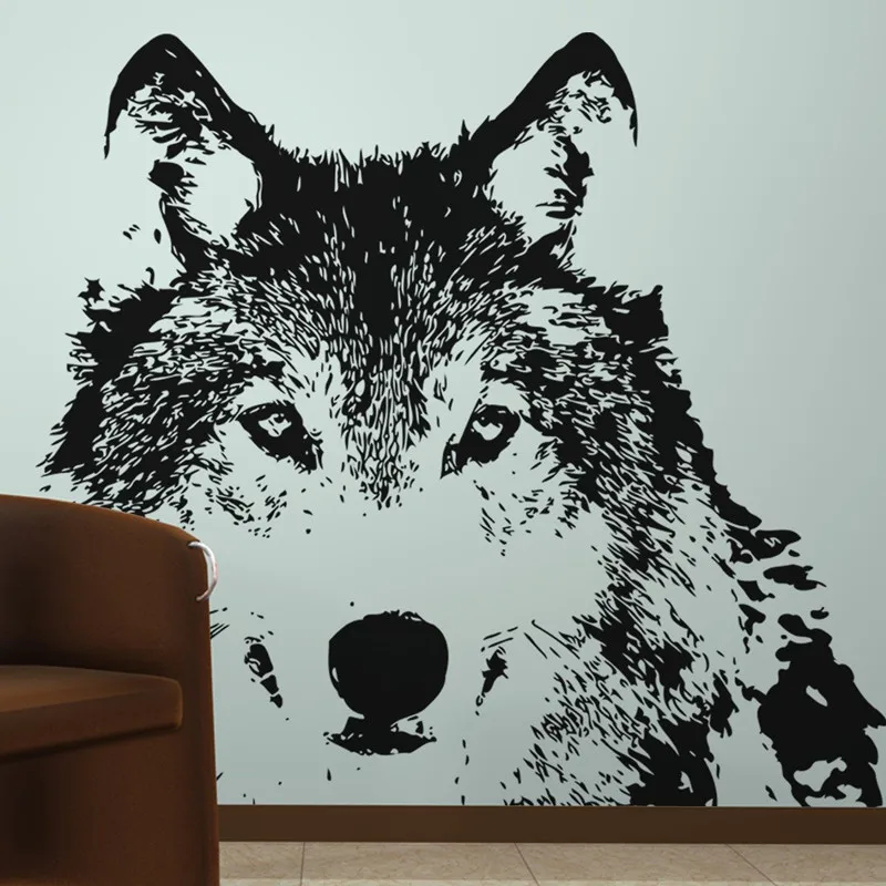 Wolf Head Totem Decoration Vinyl Wall Sticker Bohemian Home Living Room Bedroom Art Deco Sticker Mural Wallpaper Kids Room Gift