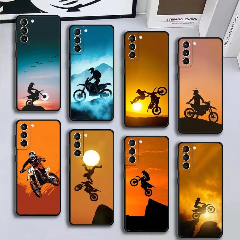 

Motocross Motorcycle Dirt Bikes Phone Case For Samsung GalaxyA13,21s,22,31,32,52,53,71,72,73,Soft Black Cover