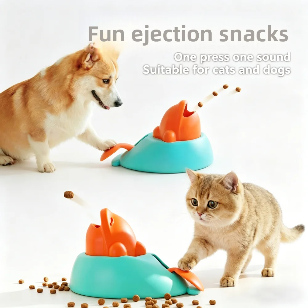 

Automatic Pet Feeder Toy for Cats and Dogs, Interactive Treat Dispenser with Sound Button, Puzzle Toy for Boredom Relief