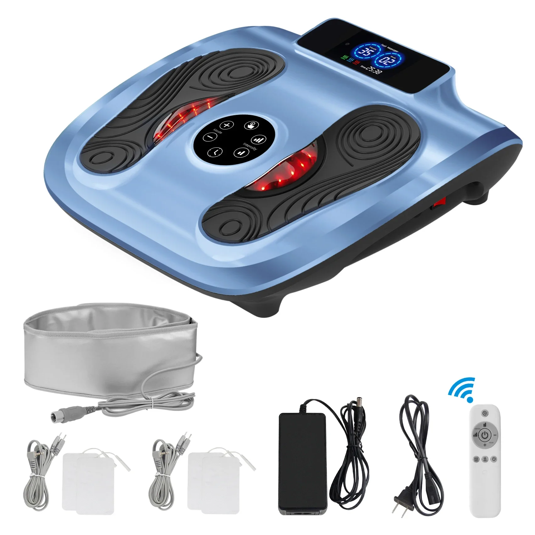 3 IN 1 EMS Foot Massager With Heat and Tens Electrode Massage Functions Foot Circulation Stimulator