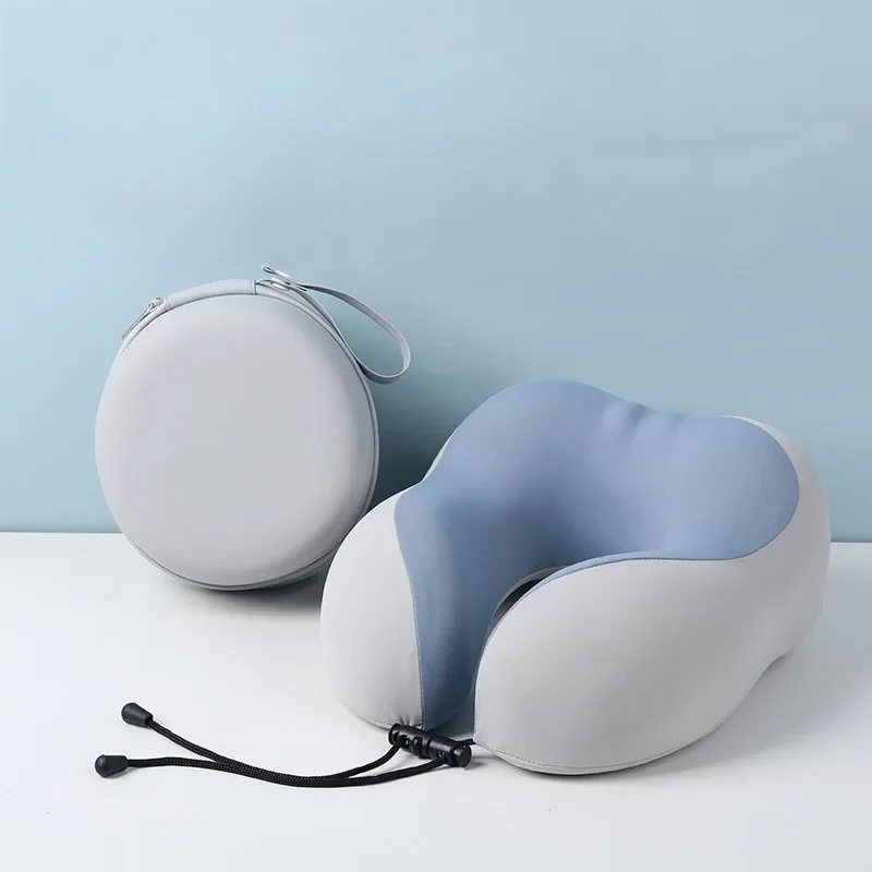 Wholesale Cool Ice Silk Aircraft Pillow U-shaped Pillow Outdoor Travel Portable Neck Pillow Can Store Memory Foam Neck Pillow