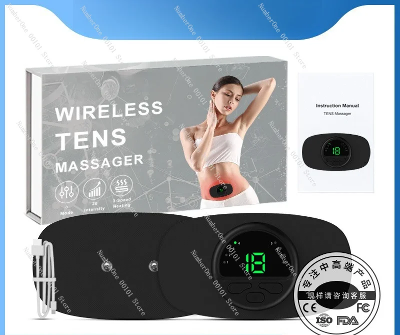 8-Mode Wireless TENS Heating Massager for Women, Home Use Low Frequency Physiotherapy Device, OEM Personal Care Tool