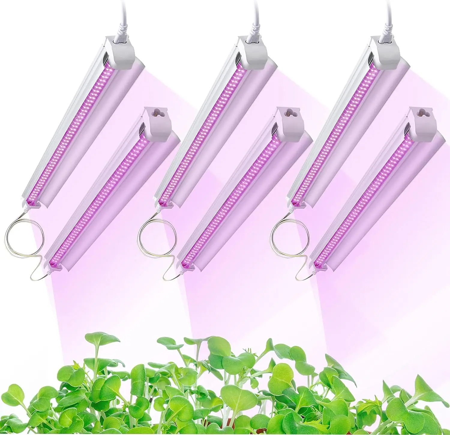 

4ft T8 Full Spectrum LED Grow Light for Indoor Plants, 270W Super Bright, 6-Pack with Easy Installation