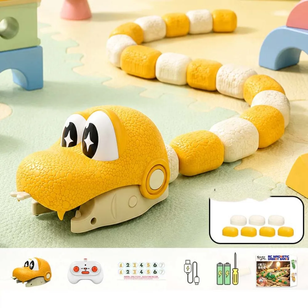 Vehicle Toy Magnetic RC Snake Car Toy Interactive Rechargeable Greedy Snake Car 2 Players Desktop Remote Control Car Boys Toy