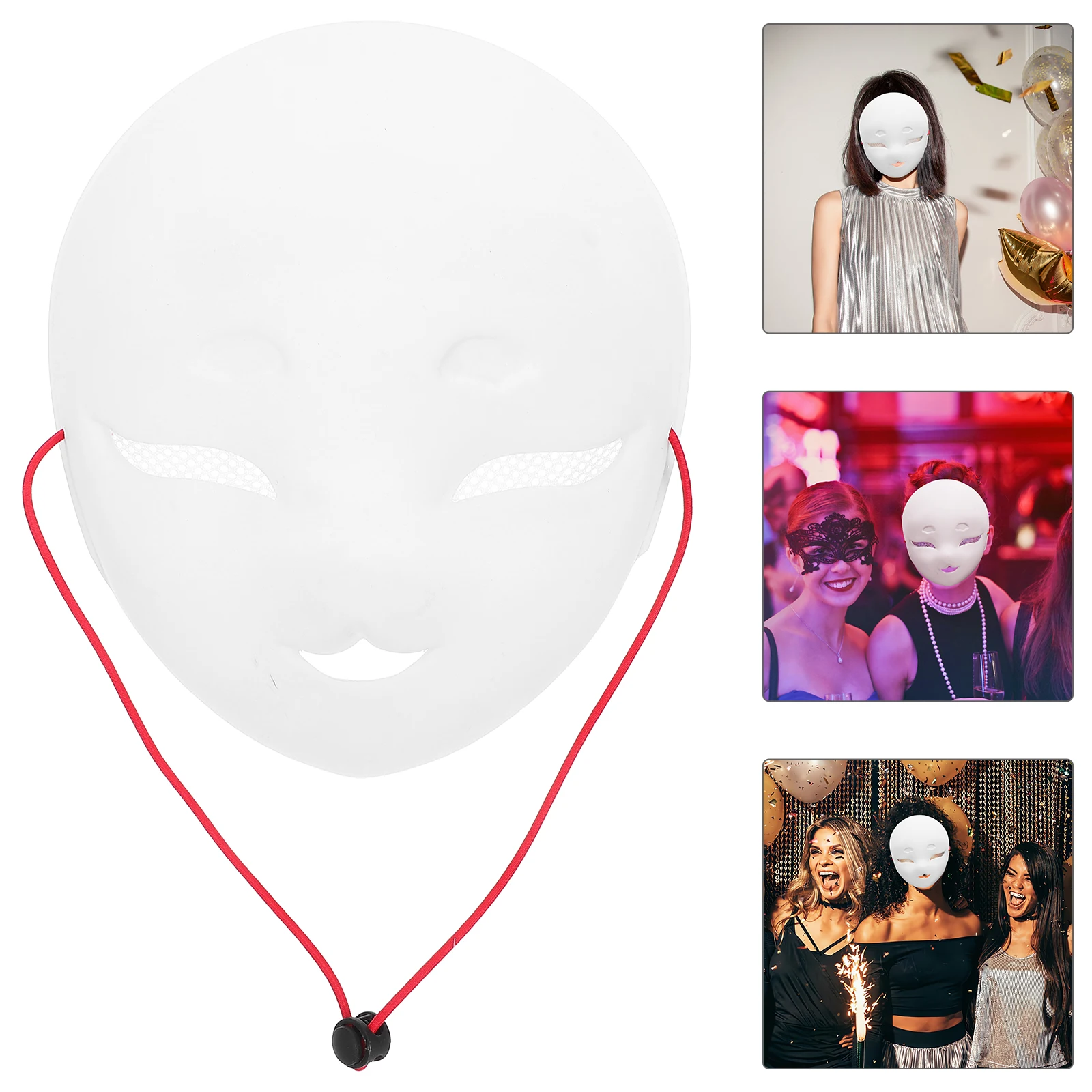 

Blank Paintable PVC Fox Masks Lightweight DIY Masquerade Party White Prom Halloween Decorative Masks For Women Cute Face