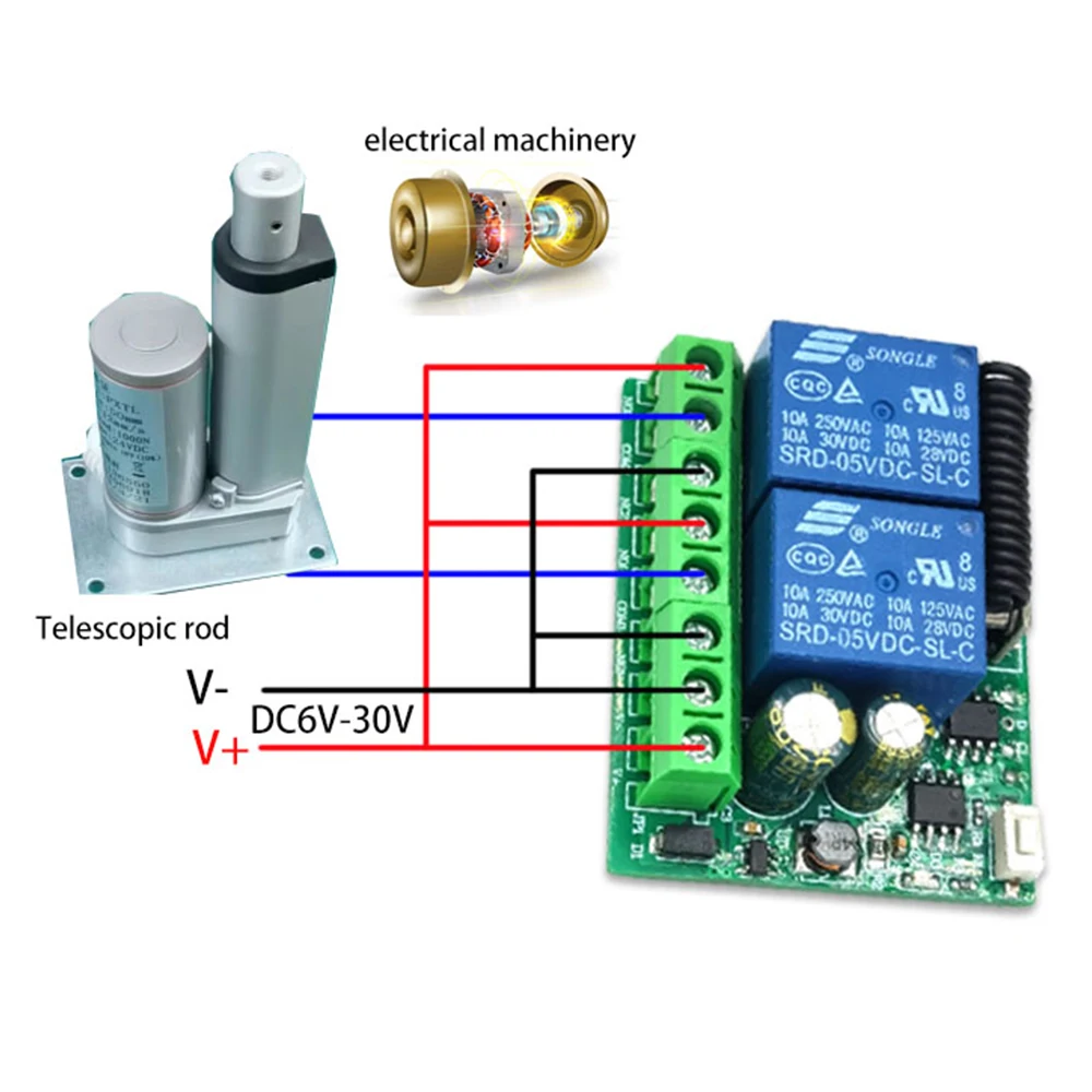 DC 6-30V AC 85-250V 433MHz RF Wireless Remote Control Switch 2 Channels Relay Receiver Control Garage Door Motor Curtain Light