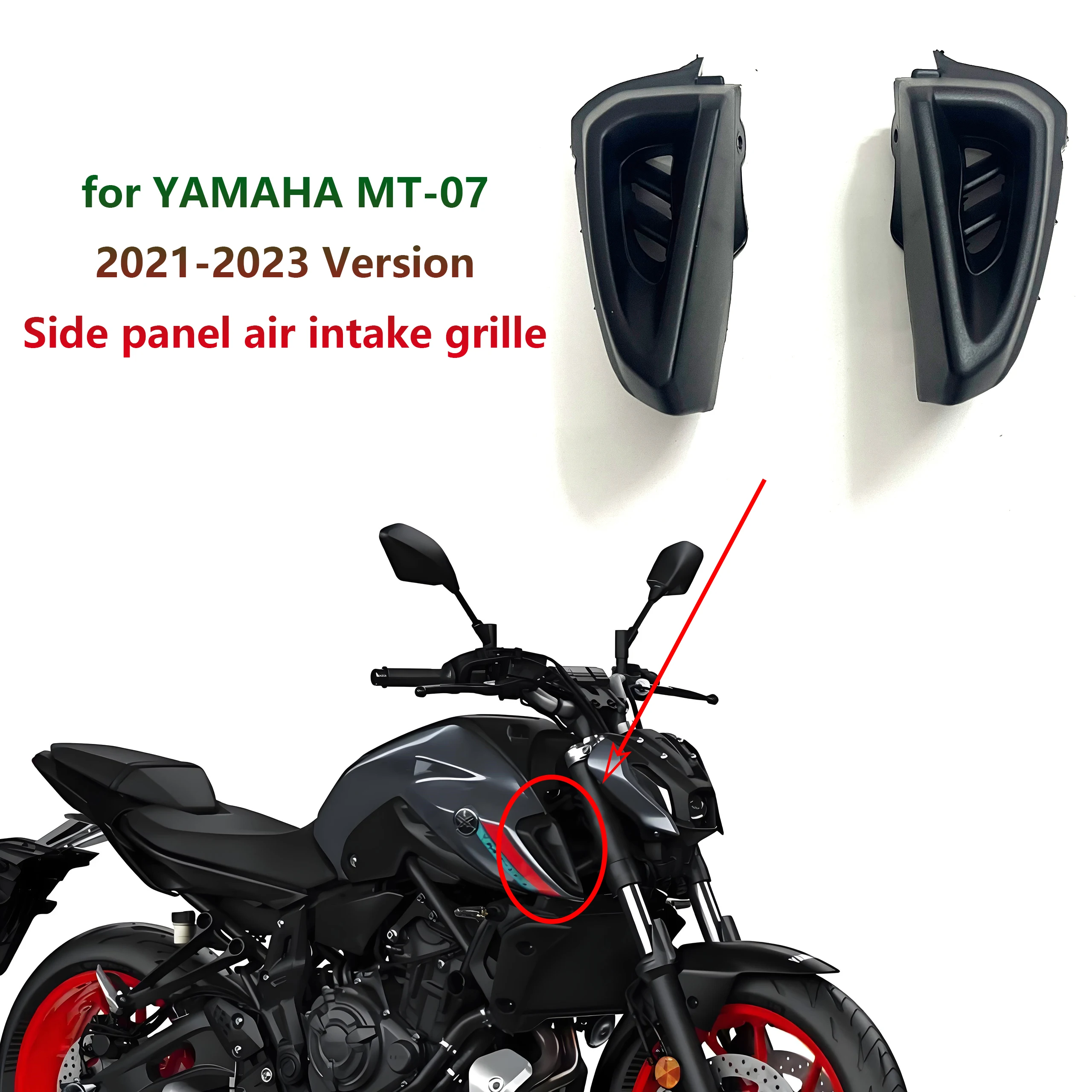 

MT07 FZ07 Motorcycle Carbon Fiber Side Fuel Tank Grille Air Intake Kit Fairing For Yamaha MT-07 2021 2022 2023 2024
