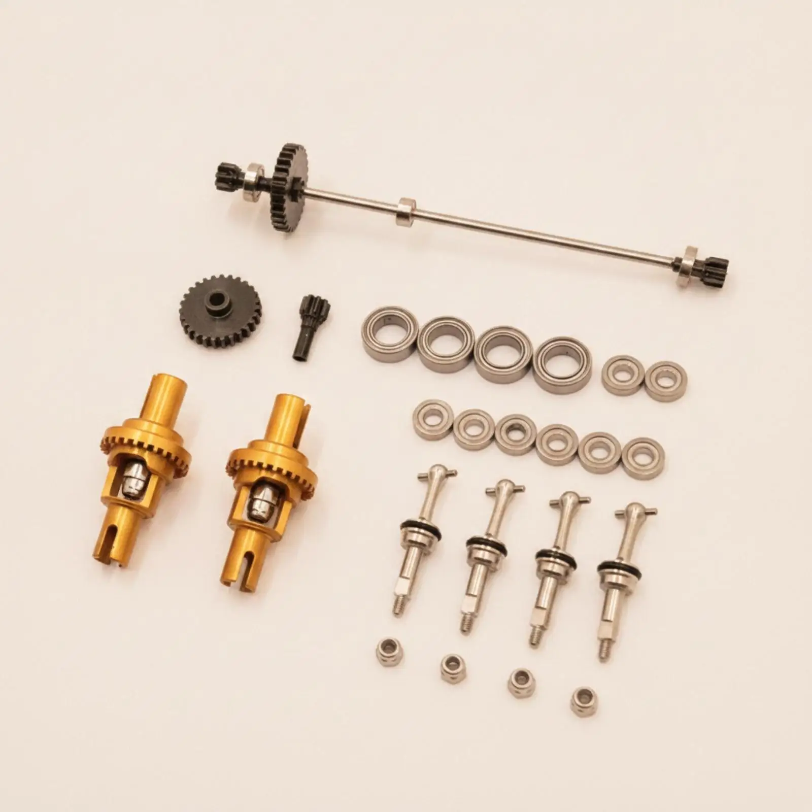 Drivetrain Assembly Assembly 1:28 Scale Differential Set Replacement RC Car Parts for Hobbyists, Builders, Rebuilds