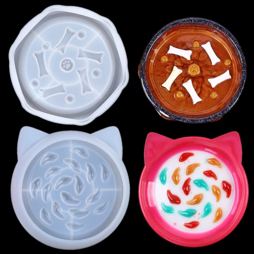 Resin silicone molds, silicone molds for pet slow-feeding bowls, and resin drip molds for cat and dog slow-feeding dishes