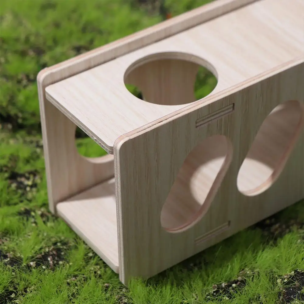 Escape Natural Hamster Wooden Tunnel Funny Exploring Secret Peep Shed Gym Exercise Climbing Hideout Hedgehog
