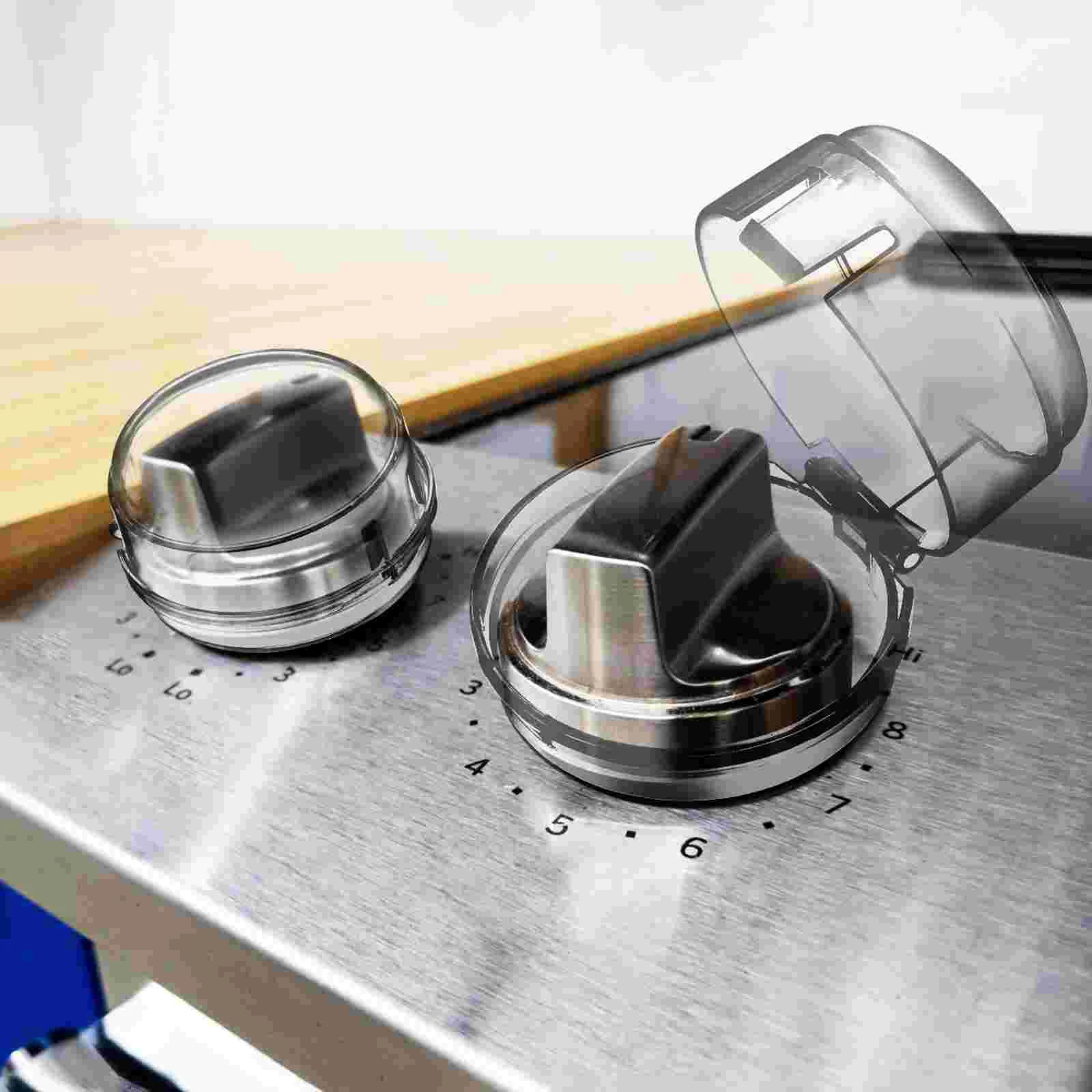 8 Pcs Large Hole Gas Switch Protective Cover Childproof Stove Button Covers Door Handle Clear Pvc Knob Guards Protectors Oven