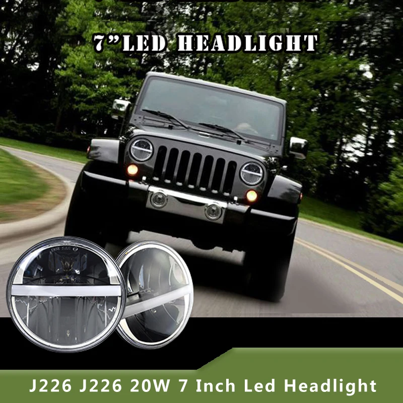 

SXMA J226 7"LED Headlight forJeep Round Head Lamp Car Headlamp with High/Low Beam Signal Light for Wrangler JK07-17