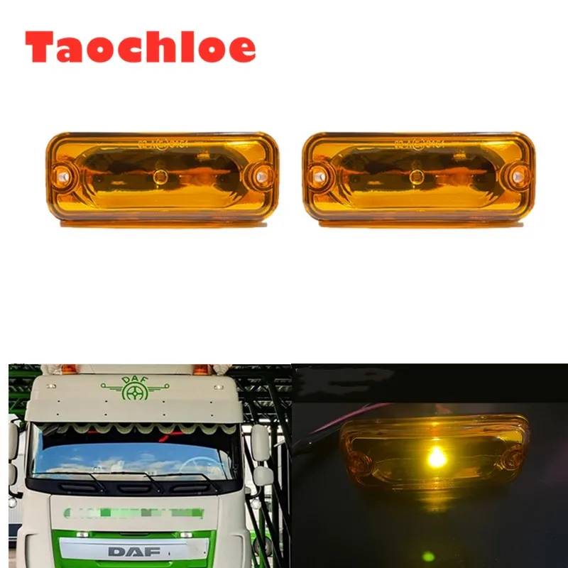 2x LED White Amber Lights For DAF DAF truck XF95 XF105 XF106 XF530 CF85 sunvisor Lights 1328868/1456470 DAF sunvisor Light Emark