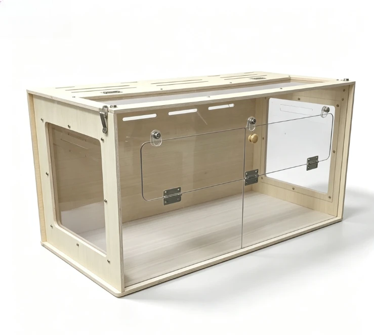 Syrian Hamster Luxury Villa Acrylic Transparent Cage Double Door Habitat for Hamster Rat Small Pet Breeding Box Large Space