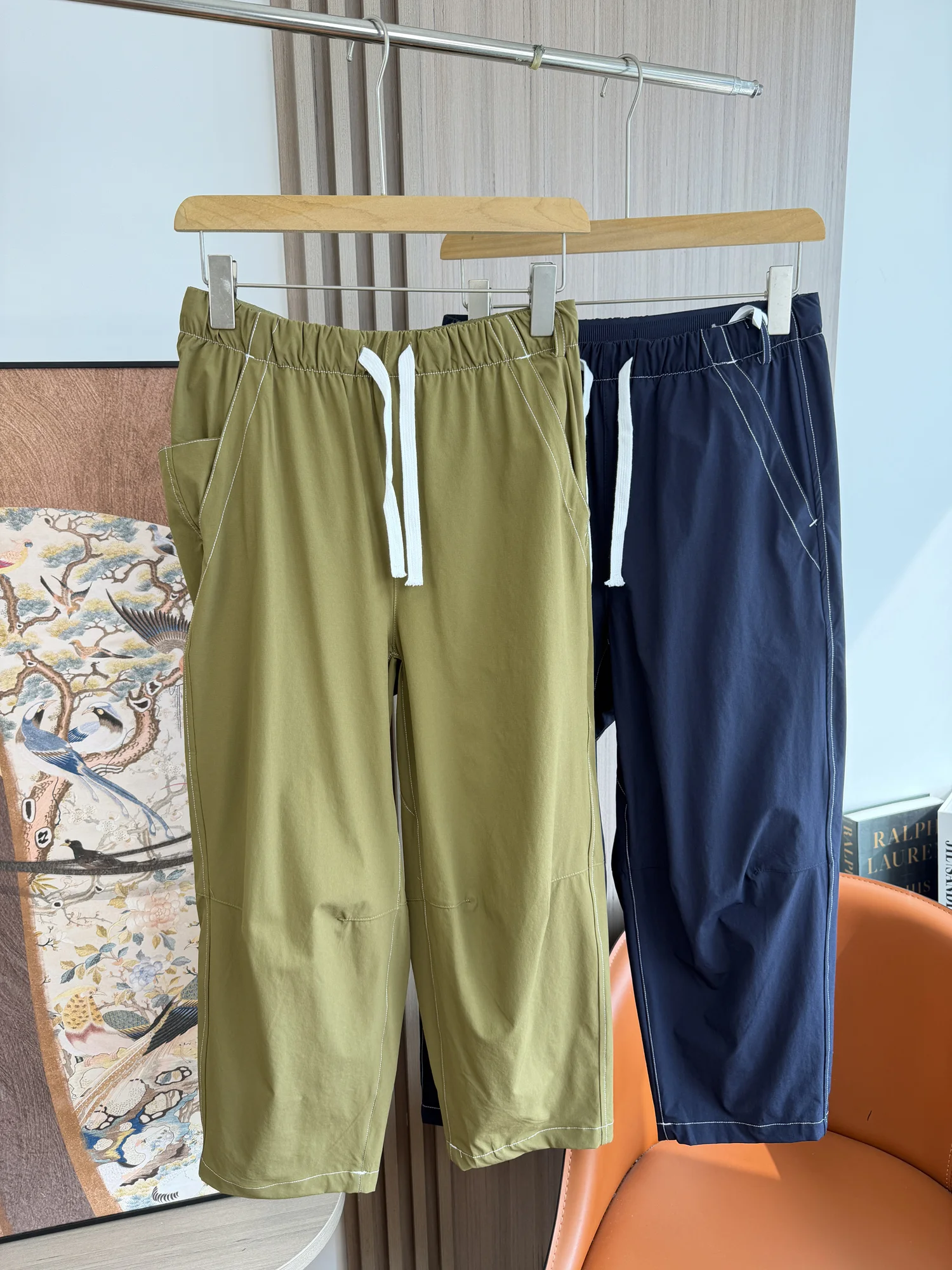 Outdoor Men's Casual Elastic Waist Waterproof Spring Summer Straight Leg Length Nine Pants Trendy Hiking Pants for Men And Women