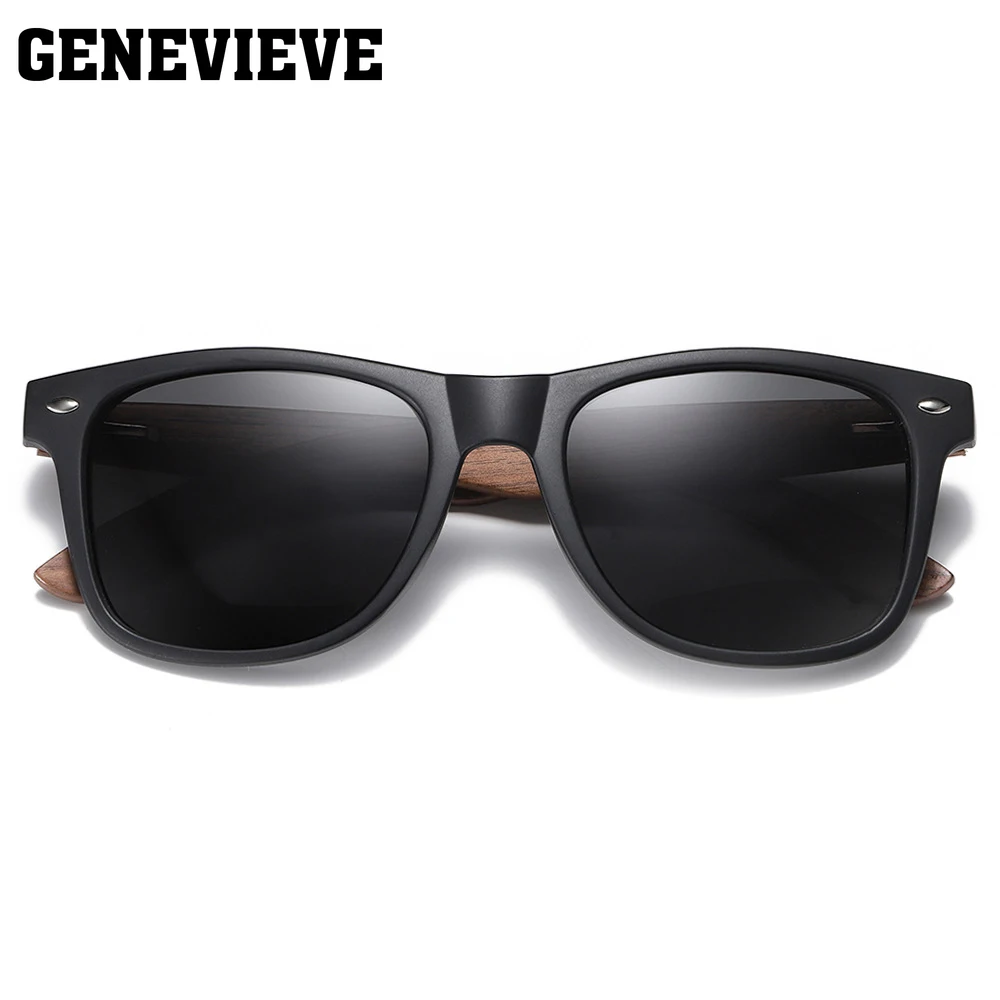 GENEVIEVE New wood Simple Design Fashion occhiali da sole occhiali da sole polarizzati in bambù occhiali fotocromatici da vista personalizzabili