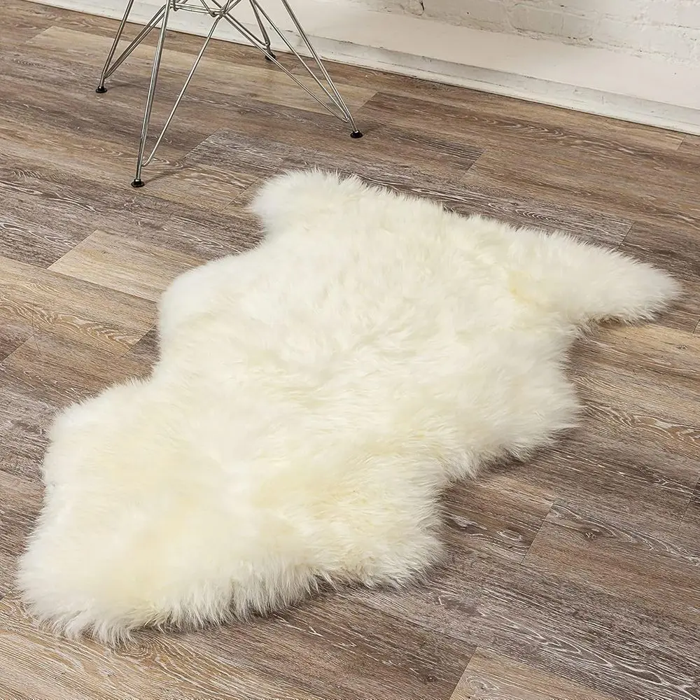 

Thick and Plush 2.5 Natural Sheepskin Rug with Hypoallergenic and Anti-Skid Features, 2x3 ft