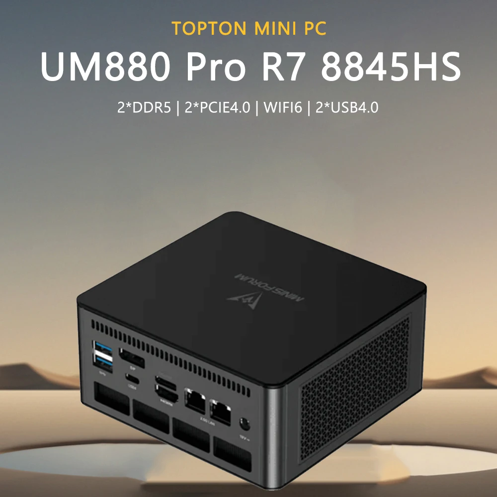 MINISFORUM UM890 UM880 Pro Mini PC AMD Ryzen 7 8845HS 9 7940HS PRO DDR5 32GB 512GB SSD Personal Computer 2x HDMI(4K) 2X USB4