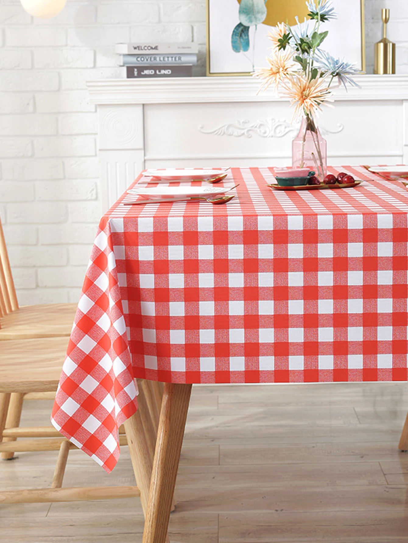 1 Stück Valentinstag-Karo-Tischdecke, Restaurant-Küchen-Picknick-Hochzeits-Party-Dekorations-Tischdecke – Detail 3